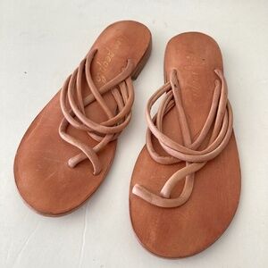 NWOT Free People Kayla Soft Strappy Tan Leather Sandals